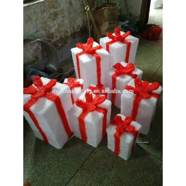 Festival decoration LED motif 3D gift box outdoor Christmas light