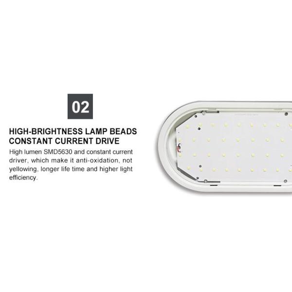 Balcony 15Watt 20Watt Emergency Outdoor LED Bulkhead Lamp PBT + Aluminum Material