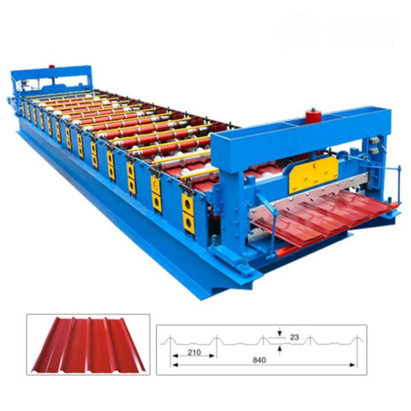 12 - 16 Rows Roof Roll Forming Machine With 5 Ton Hydraulic Decoiler