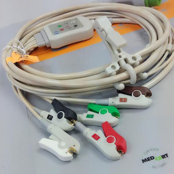 5 Leads Snap AHA ECG Patient Cable , Mindray 12 Pin One Piece ECG Cable