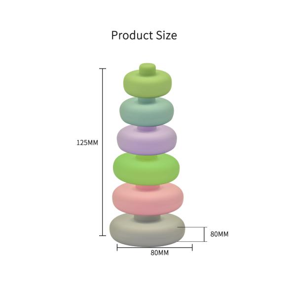 Light Color OEM 5cm EN71 Baby Stacking Toys For 1 Year Old