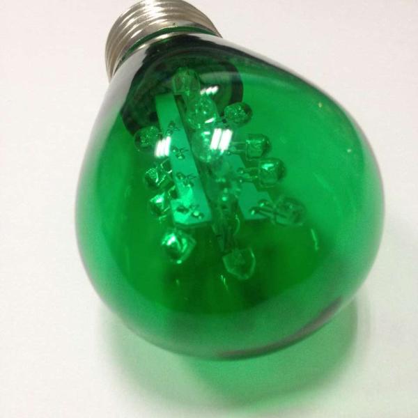 S14 LED bulb light transparent green E26 medium base 0.5 watt