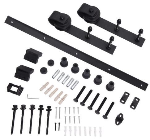 JNK Sliding Barn Gate Hardware Sliding Wood Door Hardware With Rollers Handle Latch