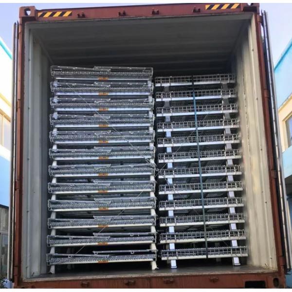 Heavy Duty Galvanized Foldable Stackable Wire Mesh Pallet Cage For Storage And Transport