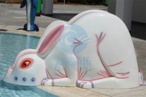 Buy cheap Animal Fiberglass Pool Water Slide 1.1m Height Rabbit Water Slide For Small Pool product