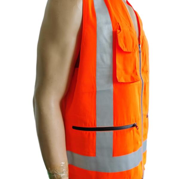 High Visibility Reflective Safety Vest Orange Customizable