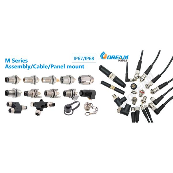 IP67 M12 Connector 4 Pin Wiring A Code Shiled Right Angle Female Plug Screw-Joint Unshielded Waterproof