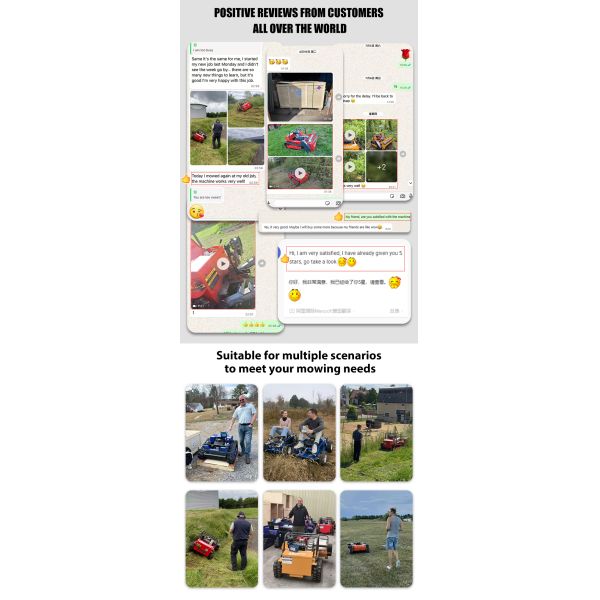 Industrial 4-Stroke Remote-Controlled Lawn Mower, Home & Agricultural Gasoline Weeder, Suitable for Land Reclamation Lawn Mower