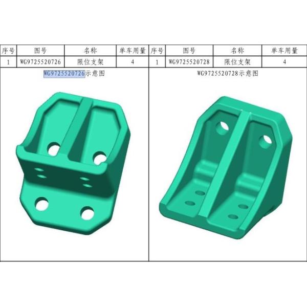 SINOTRUK SPARE PARTS Original Limit bracket WG9725520728/WG9725520726