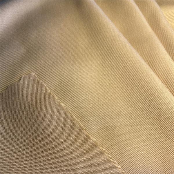 Soft Peached Khaki 150GSM Polyester Spun Yarn Fabric For Women's Blouses and Uniforms