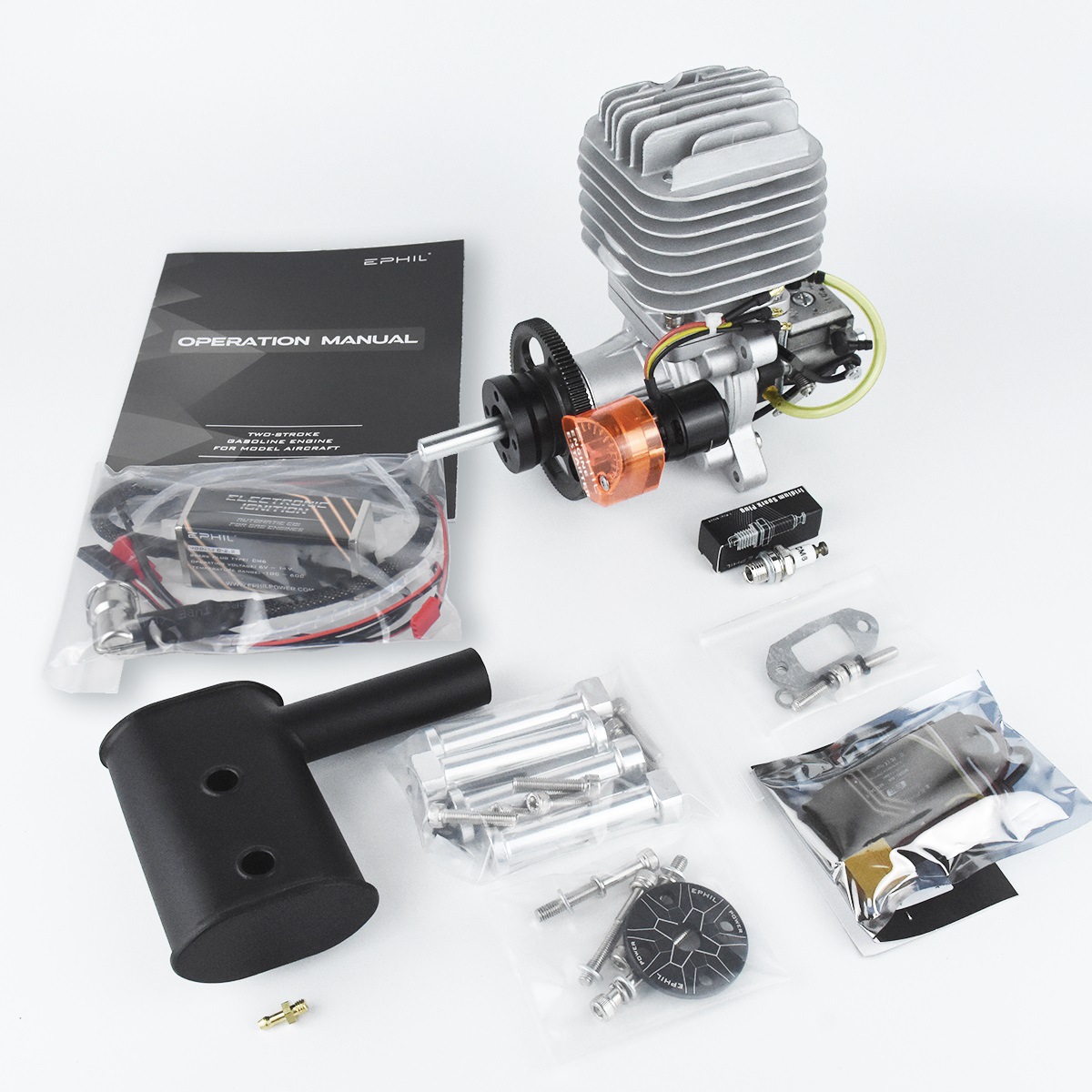 EPHIL 60cc-S PRO model gasoline engine electric start two-stroke rear fixed wing engine
