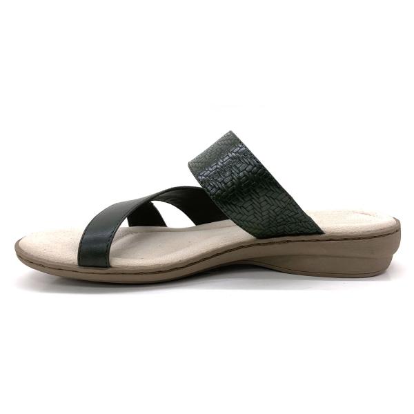 Stylish Womens Flat Sandals With Leather Upper Material Rubber Sole