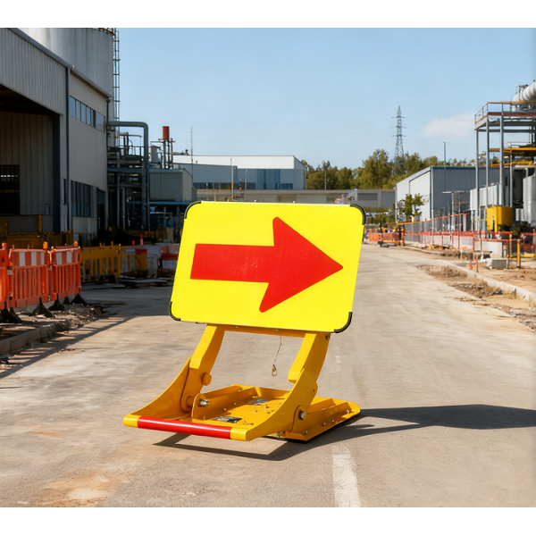 Rubber Plate Friction Increases Mobile Vehicle Barrier Foldable