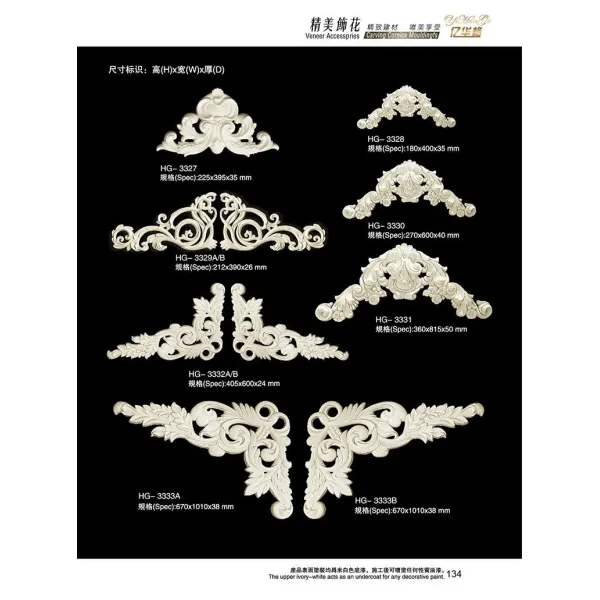 Polyurethane Veneer Accessories PU Home Decor Ornaments