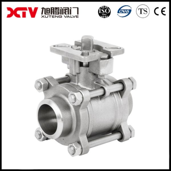 Straight Through Type Xtv Butt Welded 3PC Ball Valve ISO Mounting Pad Without Handle