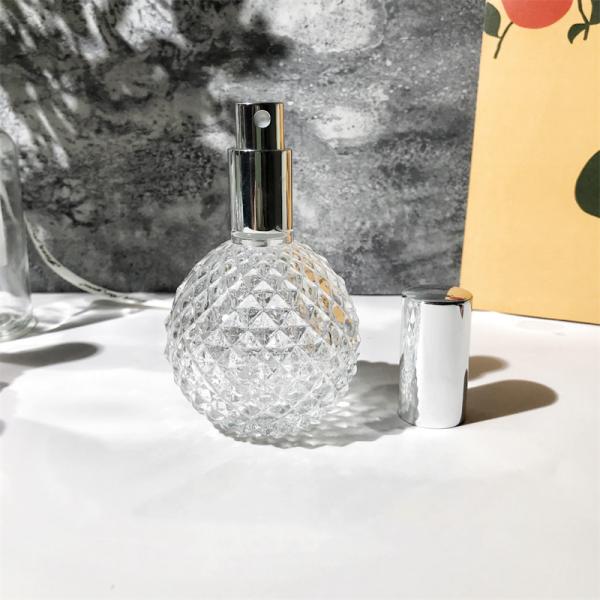 100ml Luxury High Capacity Perfume Bottles Transparent Spray Pump Refillable Gray Glass Bottle