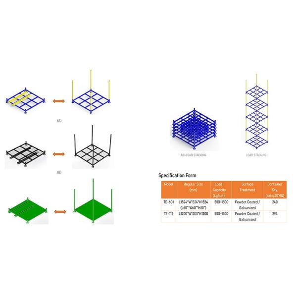 Industrial Warehouse Steel Stacking Pallet Rack with Removable Posts Stacking Fabric Roll or Blanket Carpet Pad Racks