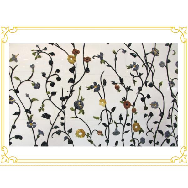 Marble Medallion water jet pattern Design Modern Flower Pattern Marble Water Jet Designs For Indoor Floor Decor