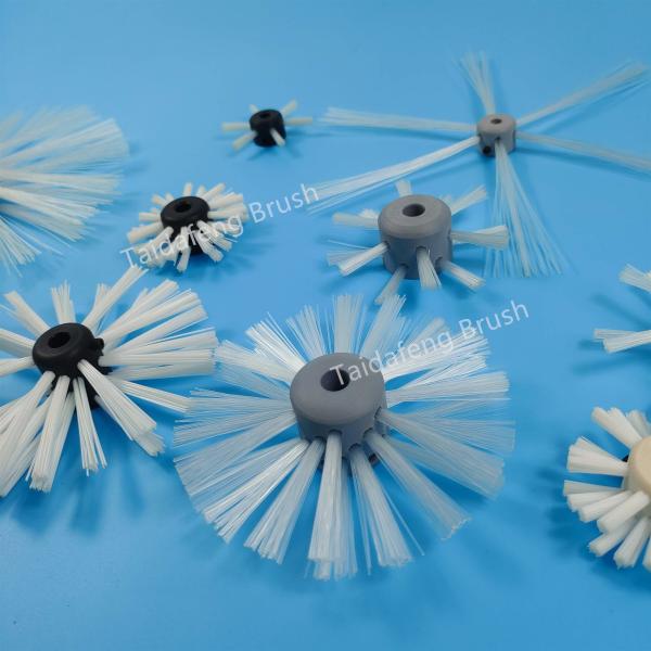 50mm White Nylon Pipe Coating Brush Wheel With POM Core For Pipe Cleaning And Spraying