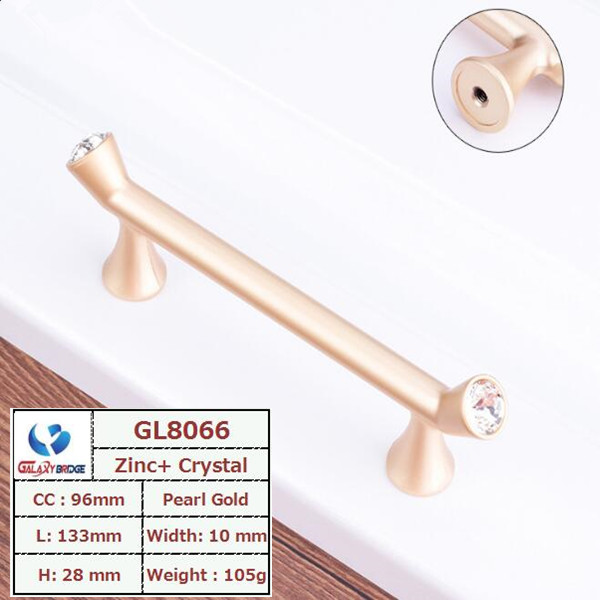 Gold diamond Drawer Handles And Knobs 96mm Black Dresser Pulls acrylic kitchen cabinet handle