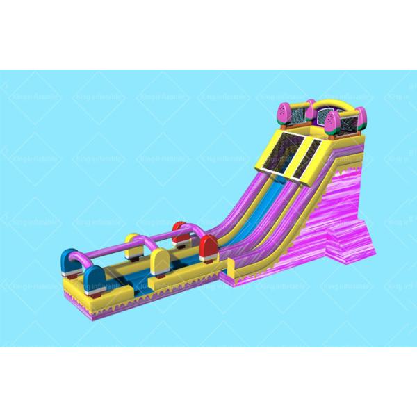 16m Long Lovely Custom Fire Ice Color Inflatable Water Slide For Adults and Kids