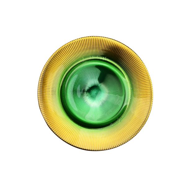 32cm 13 inch Colorful Crystal Glass Plates Electroplated Glass Charger Plates