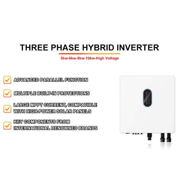 10kW Pure Sine Wave Inverter Three Phase 120-600V Battery IP65 High Voltage MPPT Grid Tied
