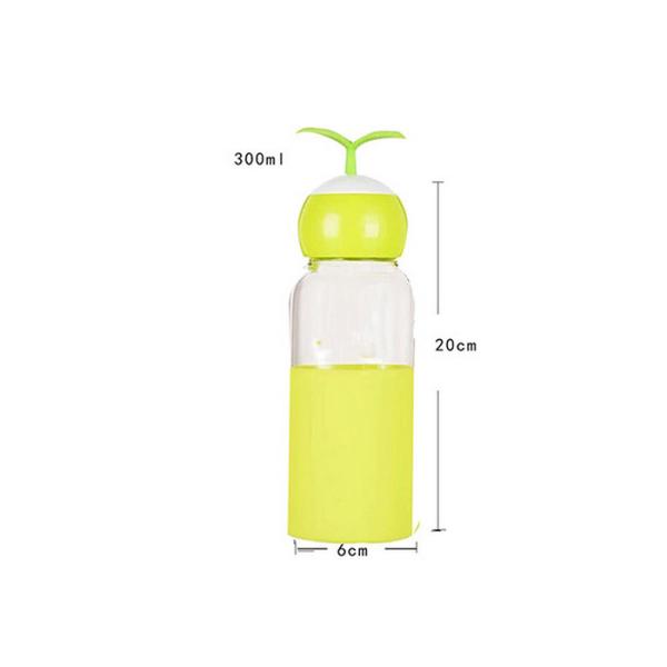 300ml Glass Drinking Bottles With Silicone Cover Eco Friendly Feature