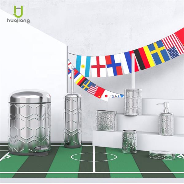 Matt Finished Bathroom Waste Bin With Dispenser And Induction Type Stainless Steel Trash Can From Football Series