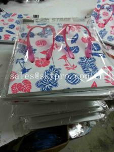 China Foam Rubber Flip Flops White Soles With Flowers Leaves Pattern , Cut Out Plastic Strap Slippers Soles on sale