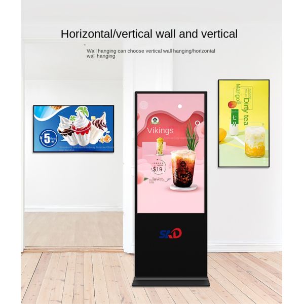55 Inch Vertical Advertising Machine for Shopping Malls Supermarkets Touch Screen LCD Player 3.91mm IP65 Android 11 SDK Support
