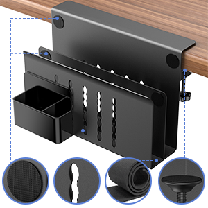 Pen Holder for Laptop Stand Tablet iPad books Holder Under Desk Hanging Organizer