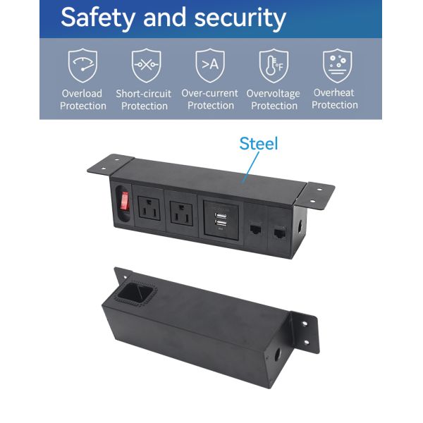 276mm Under Desk Power Strip Mountable Board ODM