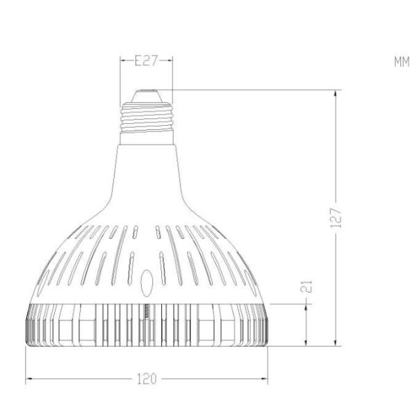 AC220V AC110V 60W dimmable E27 led par38 light led par38 lamp with OSRAM 3030 leds Replace 120W metal halide