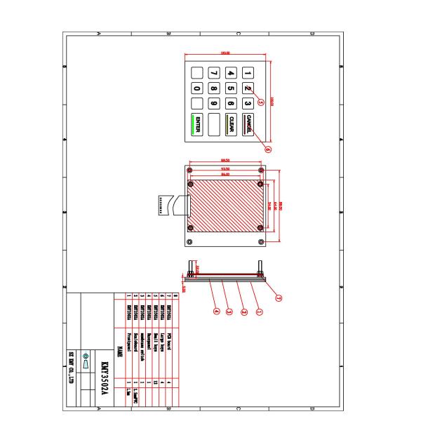 1.5W Bank Machine Keypad 4x4 Keys Waterproof Function Keypad