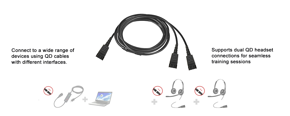QD Quick Disconnect 3Y Training Cable for Call Centers