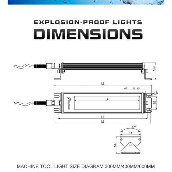 Oil Proof Water Proof CNC Machine Lamp IP67 Led Machine Work Light For Cnc Machine