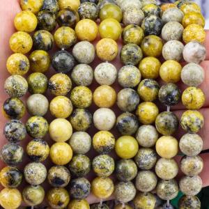 China Gemstone Polished 6mm 8mm Yellow Howlite Beads For Crafts Making on sale