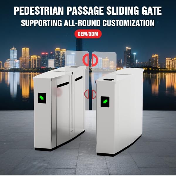 304 Stainless Steel Sliding Turnstile Barrier Gate High Security Infrared Anti Pinch
