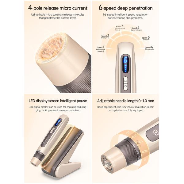 12 Needles Electric Microneedle Machine 50Hz-60Hz With 6 Gear Adjustable