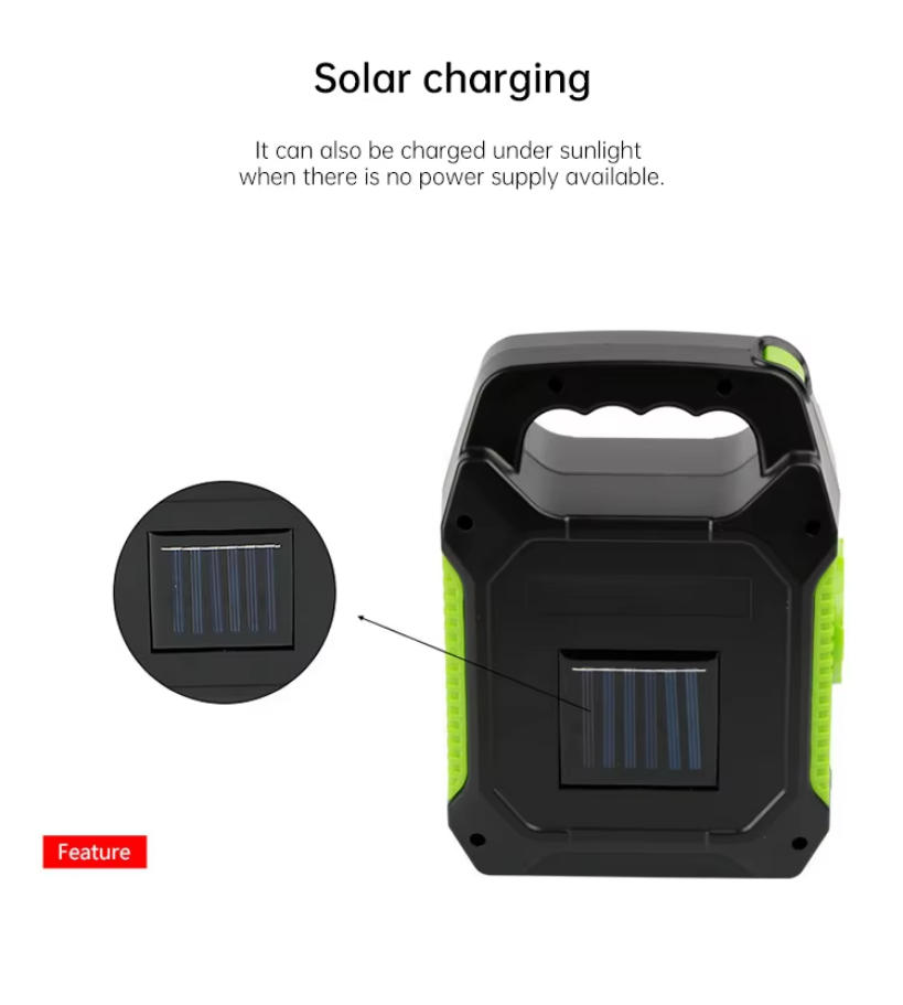 Solar Hand Lamp, Cross-border Foreign Trade LED Emergency Lamp, Flashlight, USB Charging, Home User, Outdoor Camping Lamp