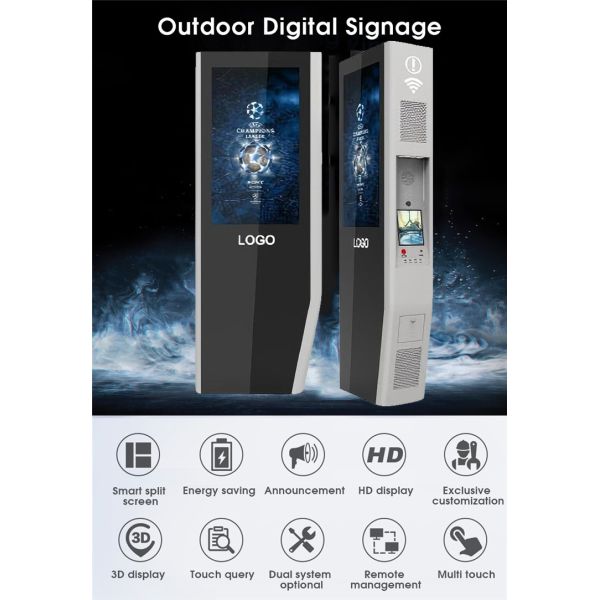 55 inch Standing Device Digital Signage Retail Screen High Brightness Waterproof Outdoor Double Side Lcd Advertising Displayer