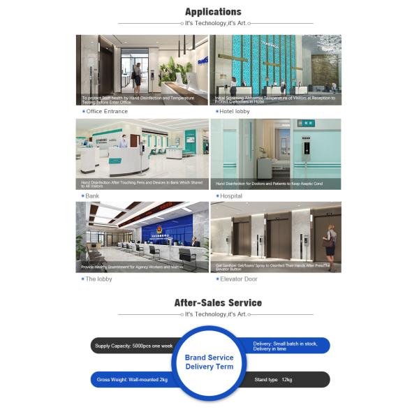 Wall Mounted 3W 1000ML SS304 Hand Sanitizer Dispenser