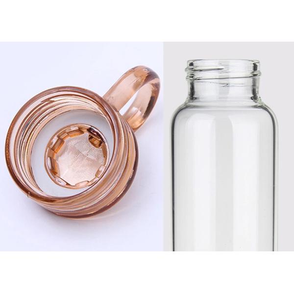 Round Glass Drinking Bottle With Silicone Sleeve Heat Resistant Feature