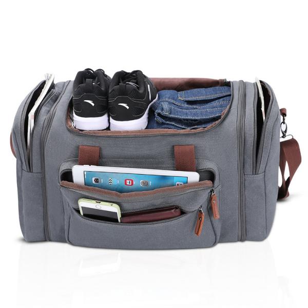 Large Capacity Grey Suitcase Duffle Bag With Shoe Compartment
