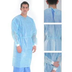 Buy cheap SMS White Non Woven Isolation Gown Knit Cuff Pe Coated product