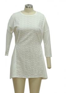 China Fitness Daytime Casual White Sundress With Sleeves , Casual Knit Summer Dresses on sale