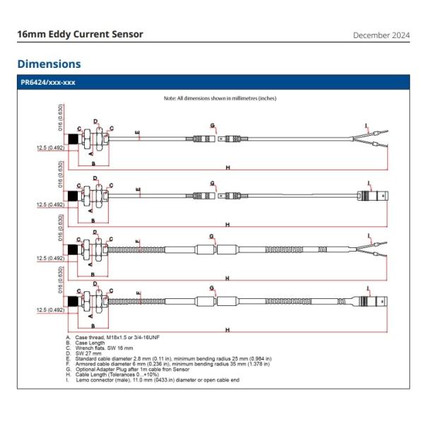 Aventics Non Contact 16mm Eddy Current Sensor For Critical Turbomachinery