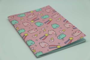 China Adorable Pink Pig Softcover Saddle Stitch Binding Notebook Printing Service on sale