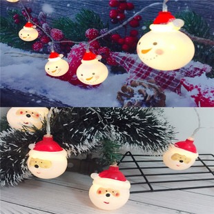 Christmas String Lights Battery Powered LED Lights Xmas Tree Indoor Outdoor Decoration Santa Claus Snowman Snowball Ornament